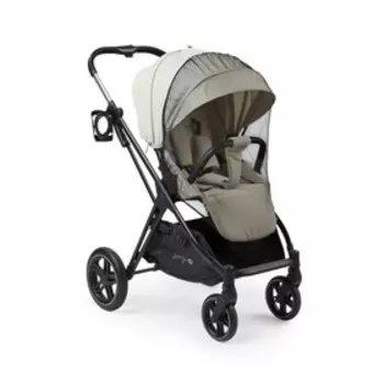 Коляска прогулочная LUNA PRO с люлькой переноской, черная экокожа, цвет beige