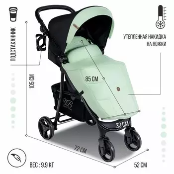 Коляска прогулочная Sweet Baby Rapido, цвет mint