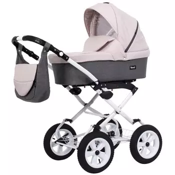 Коляска люлька Bartplast Dream Classic, цвет серый, розовый