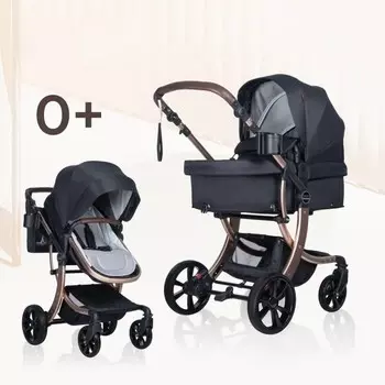 Коляска трансформер Aimile Original New, цвет чёрное золото