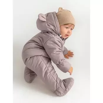 Комбинезон демисезонный детский Amarobaby Spring, рост 68 см, цвет лавандово-серый