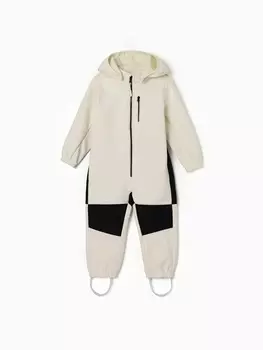 Комбинезон демисезонный для девочек MINAKU из Softshell на флисе, непромокаемый, светло-серый, рост 128 см