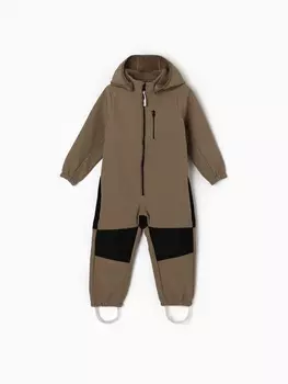 Комбинезон демисезонный для девочек MINAKU из Softshell на флисе, непромокаемый, хаки, рост 98 см