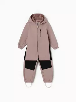 Комбинезон демисезонный для девочек MINAKU из Softshell на флисе, непромокаемый, бежевый, рост 104 см