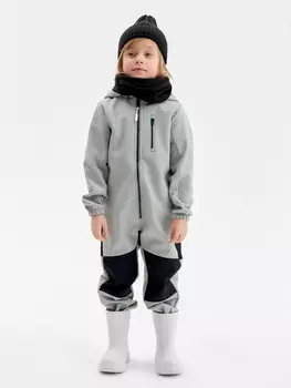 Комбинезон демисезонный для мальчиков MINAKU из Softshell на флисе, непромокаемый, серый, рост 98 см