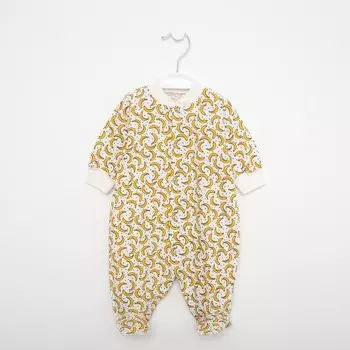 Комбинезон детский, цвет белый/бананы, рост 62 см