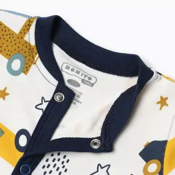 Комбинезон детский, цвет белый/машинки, рост 74 см