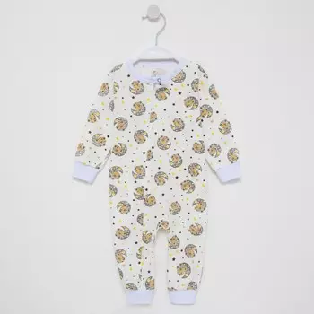 Комбинезон детский, цвет белый/мишки, рост 56 см