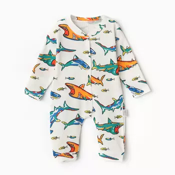 Комбинезон детский, цвет белый, рост 56 см