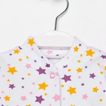 Комбинезон детский, цвет белый/сиреневый, рост 80 см