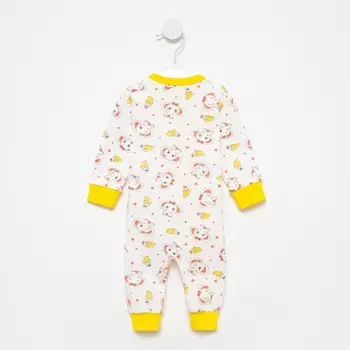 Комбинезон детский, цвет белый/слонёнок, рост 62 см