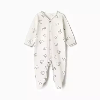 Комбинезон детский, цвет бежевый/корона, рост 62 см