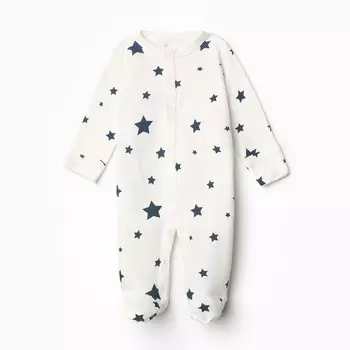 Комбинезон детский, цвет бежевый, рост 62 см (1-3 мес)