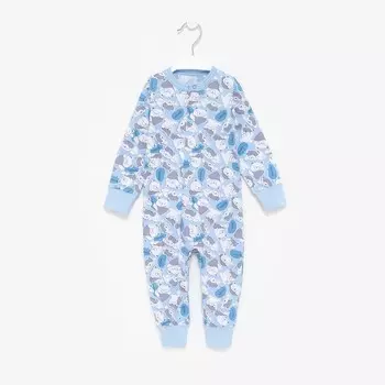 Комбинезон детский, цвет голубой/мишка, рост 56 см