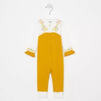 Комбинезон детский, цвет горчичный, рост 68 см