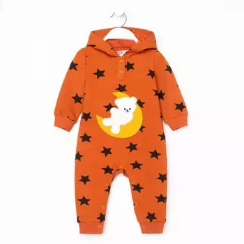 Комбинезон детский, цвет коричневый, рост 68 см