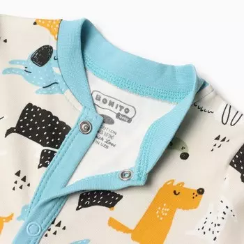 Комбинезон детский, цвет кремовый/собачки, рост 80 см