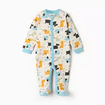 Комбинезон детский, цвет кремовый/собачки, рост 86 см