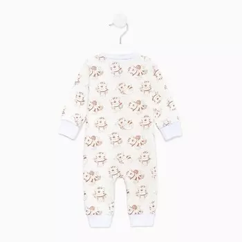 Комбинезон детский, цвет молочный/кошки, рост 74 см