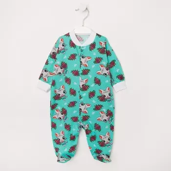 Комбинезон детский, цвет мята/кошечки, рост 68 см