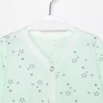 Комбинезон детский, цвет мята/принт звезды, рост 68 см
