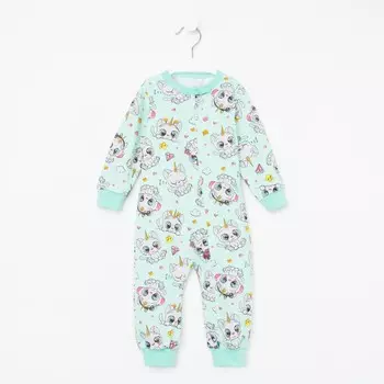 Комбинезон детский, цвет мята, рост 68 см