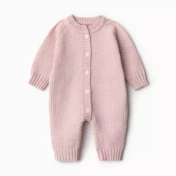 Комбинезон детский, цвет пудра рост 62-68 см