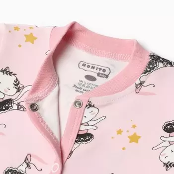 Комбинезон детский, цвет розовый/котята, рост 80 см