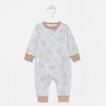 Комбинезон детский, цвет серый/мишки, манжет МИКС, рост 56 см