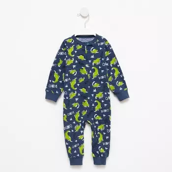 Комбинезон детский, цвет синий/дино, рост 68 см