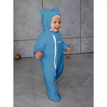 Комбинезон детский демисезонный Amarobaby Spring, рост 68 см, цвет голубой