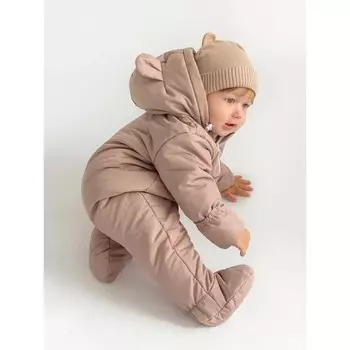 Комбинезон детский демисезонный Amarobaby Spring, рост 74 см, цвет бежевый