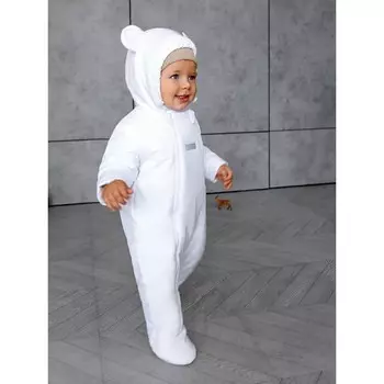 Комбинезон детский демисезонный Amarobaby Spring, рост 74 см, цвет белый
