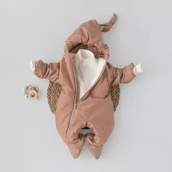 Комбинезон детский демисезонный KinDerLitto «Гномич-1», рост 62-68 см, цвет бежевый