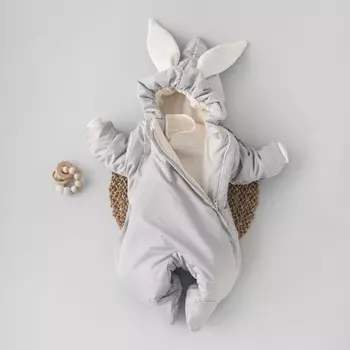 Комбинезон детский демисезонный KinDerLitto «Кроля», рост 68-74 см, цвет серый