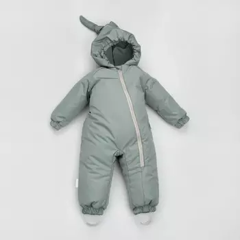 Комбинезон детский демисезонный открытый KinDerLitto «Гномич-2», рост 74-80 см, цвет полынь с серым