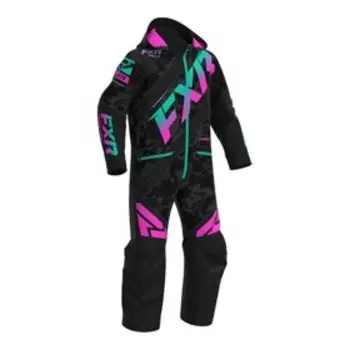 Комбинезон детский FXR CX, с утеплителем, девочка, размер M, чёрный, серый, голубой, розовый