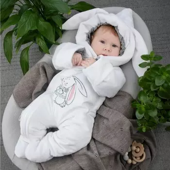 Комбинезон детский KinDerLitto «Лапушка», рост 62-68 см, цвет белый