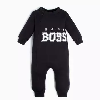 Комбинезон детский Крошка Я "Little Boss", рост 80-86 см, цвет чёрный