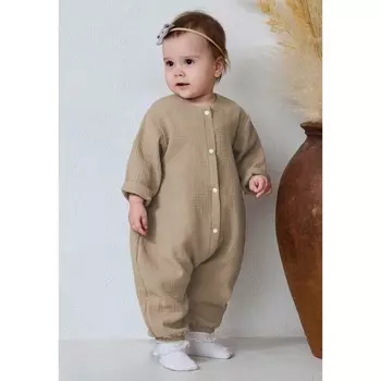 Комбинезон детский летний, рост 68 см, цвет капучино