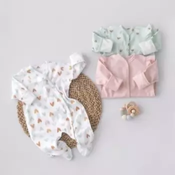 Комбинезон-слип детский KinDerLitto «Первые цветы», рост 68-74 см, 3 шт