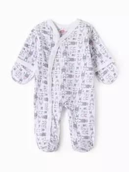 Комбинезон детский с царапками "Зайки", цвет белый/розовый, рост 62