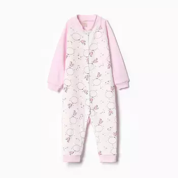 Комбинезон детский с открытыми ножками, цвет розовый/зайцы, рост 74