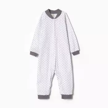 Комбинезон детский с открытыми ножками, цвет серый горох, рост 68