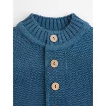 Комбинезон детский с шапочкой, рост 86 см, цвет джинсовый