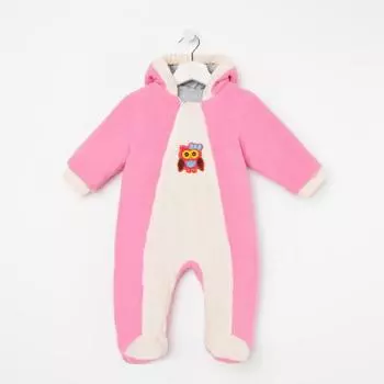 Комбинезон детский с ушками, цвет цвет розовый/принт, рост 68-74 см (22)