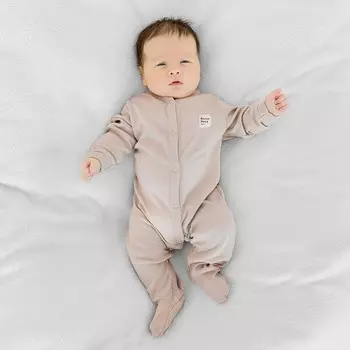 Комбинезон детский с закрытыми ножками Basic, рост 86 см, цвет бежевый
