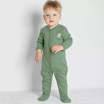 Комбинезон детский с закрытыми ножками Basic, рост 74 см, цвет зелёный