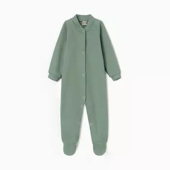 Комбинезон детский с закрытыми ножками, цвет зеленый, рост 56 см