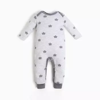 Комбинезон детский, серый, звёздочки, рост 62 см
